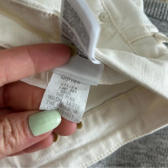 NWT MOTHER The Pixie in Taste The Rainbow Slim Jean 26 white off white. - Picture 7 of 11